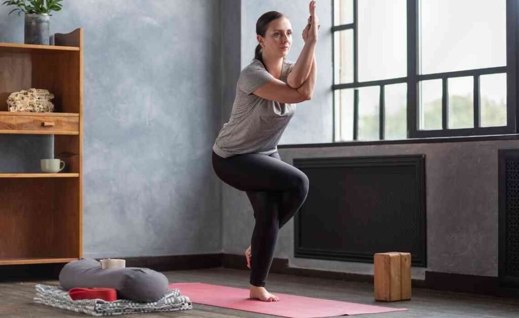 eagle pose or garudasana eagle pose or garudasana