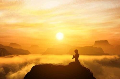 meditation and golden bliss from the sun