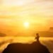 meditation and golden bliss from the sun