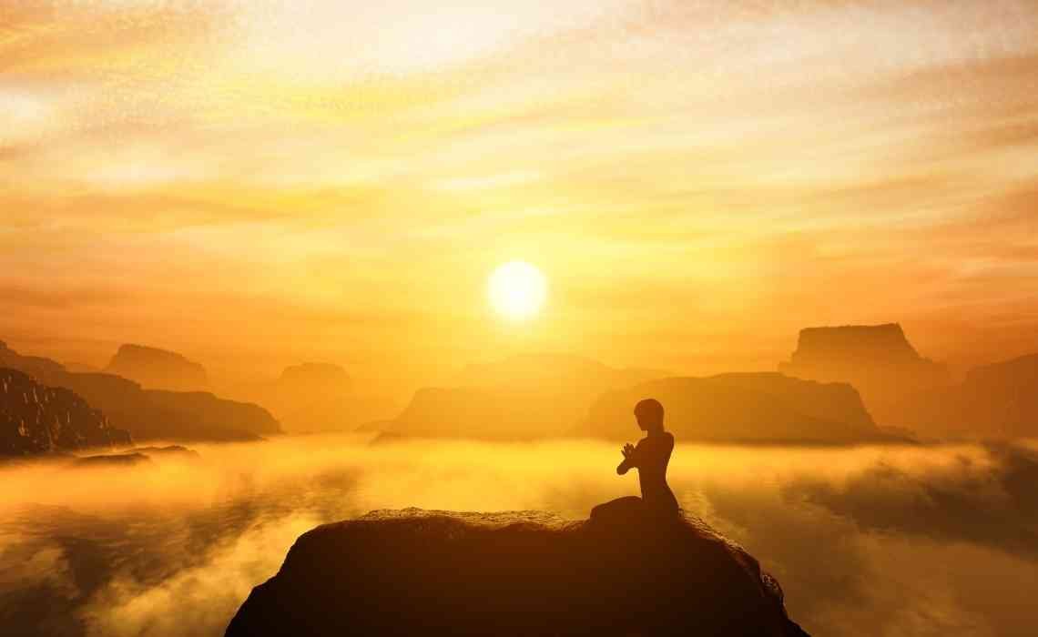 meditation and golden bliss from the sun