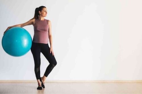 pilates exercise using exercise balls