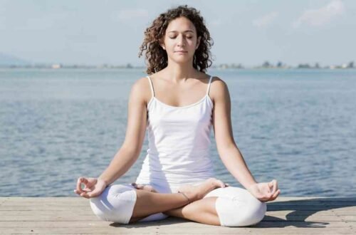 sukhasana or easy pose in yoga