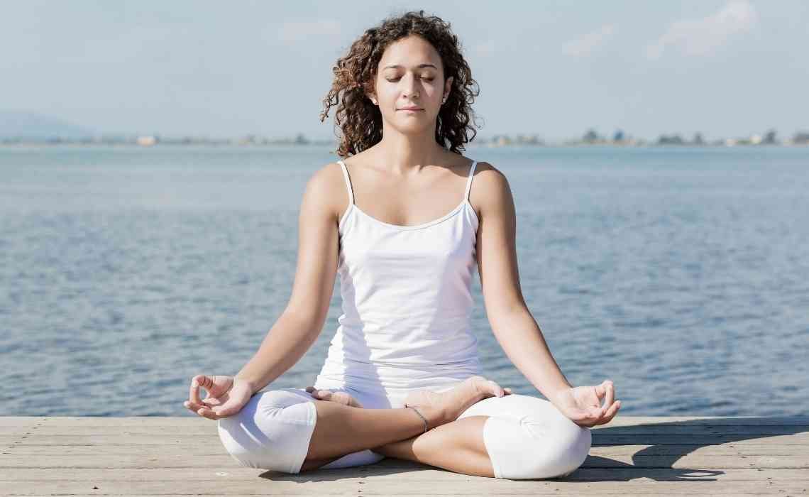 sukhasana or easy pose in yoga