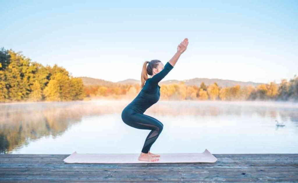 utkatasana or chair pose in yoga utkatasana or chair pose in yoga