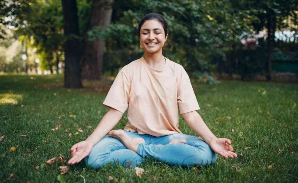 full lotus pose or padmasana in yoga
