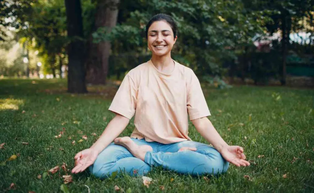 full lotus pose or padmasana in yoga
